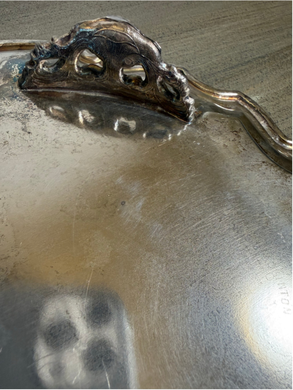 Vtg W. & S. Blackinton Silverplated Footed Serving Tray Ornate Engraved 14.5x11 - Picture 12 of 13